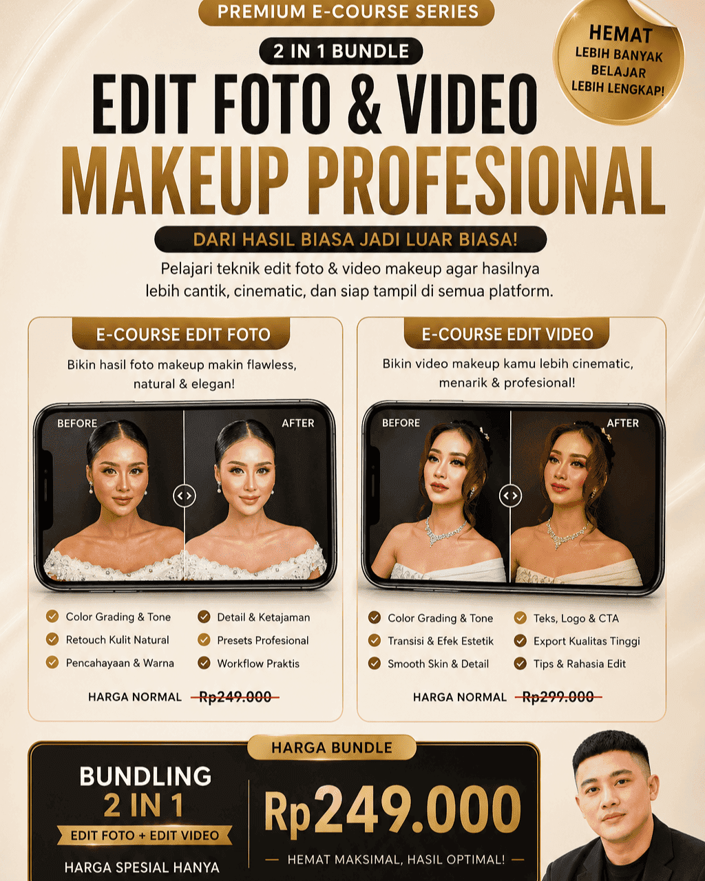 Bundle Edit Foto + Video Makeup dari HP