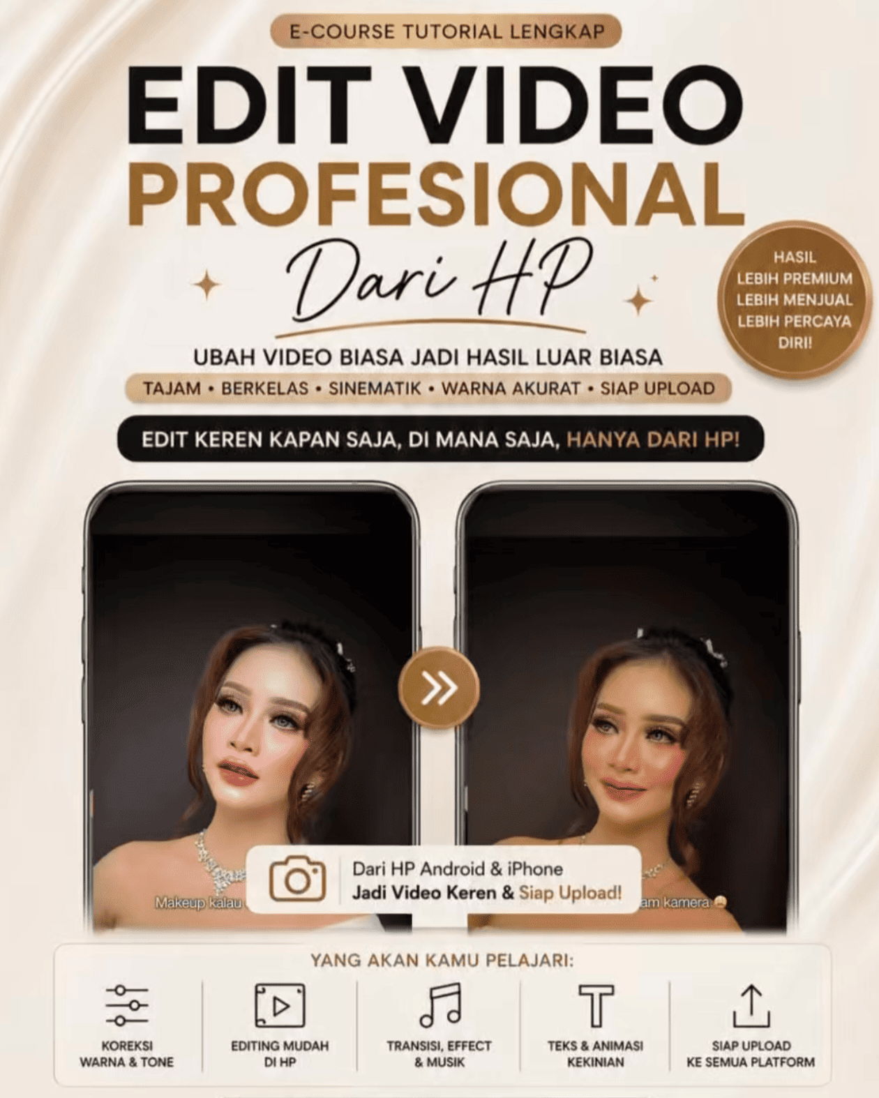Kelas Online Edit Video Makeup dari HP