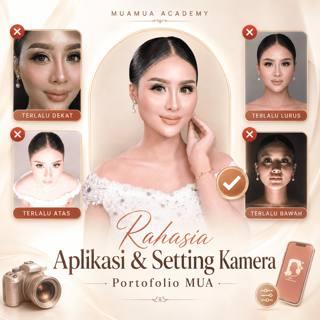 Rahasia Aplikasi & Setting Kamera Portofolio MUA